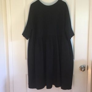 Mimu maxi black smock dress